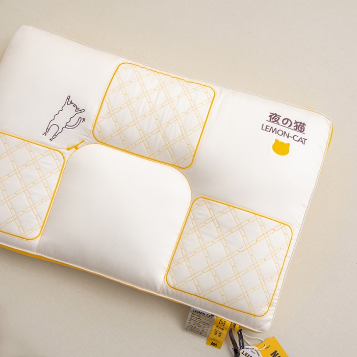 91家纺网 家纺一手货源 找家纺 觉物 2023新款夜猫多规格助眠枕头枕芯 夜猫C款中枕枕下6cm左右