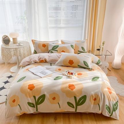 91家纺网 家纺一手货源 找家纺 （总）赫然 130g生态长绒棉贡棉植物羊绒加厚斜纹磨毛四件套