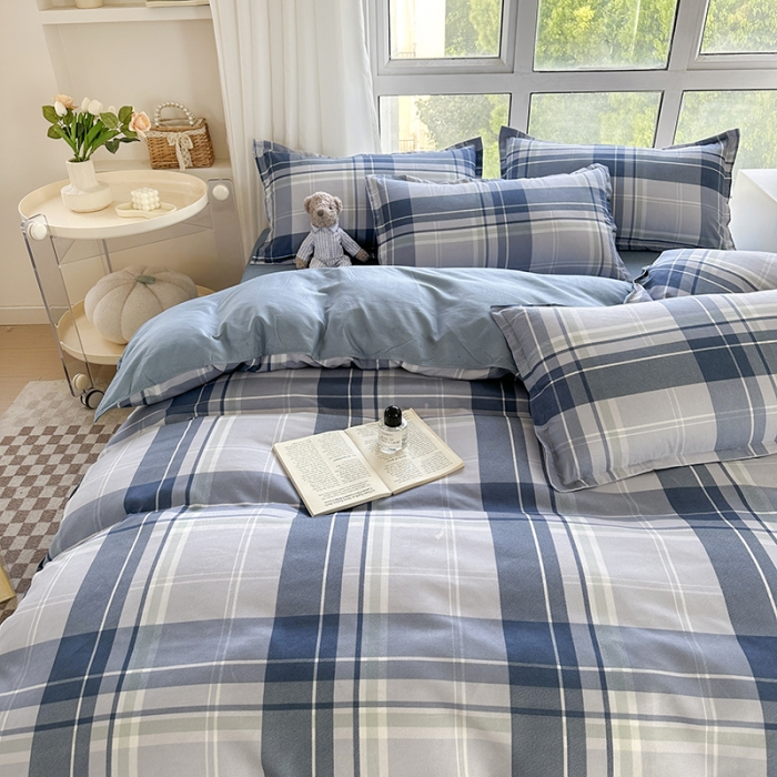 91家纺网 家纺一手货源 找家纺 赫然 130g生态长绒棉贡棉植物羊绒加厚斜纹磨毛四件套 东时区