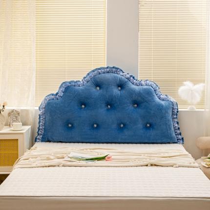 91家纺网 家纺一手货源 找家纺 碧尔家居 2025新款朦胧床头靠垫床上靠枕榻榻米软包靠背抱枕 深蓝