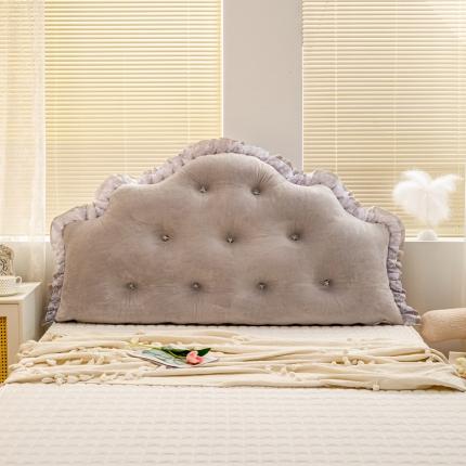 91家纺网 家纺一手货源 找家纺 碧尔家居 2025新款朦胧床头靠垫床上靠枕榻榻米软包靠背抱枕 银灰