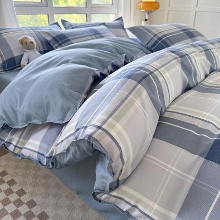 赫然 130g生态长绒棉贡棉植物羊绒加厚斜纹磨毛四件套 东时区