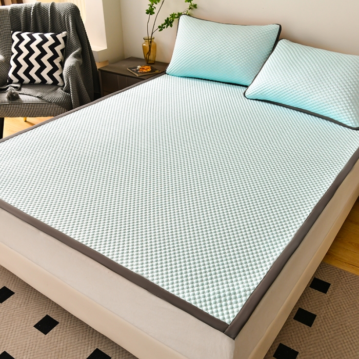 91家纺网 家纺一手货源 找家纺 梦初语 2023新款冰豆豆凉席 水绿