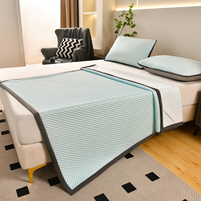 91家纺网 家纺一手货源 找家纺 梦初语 2023新款冰豆豆凉席 水绿