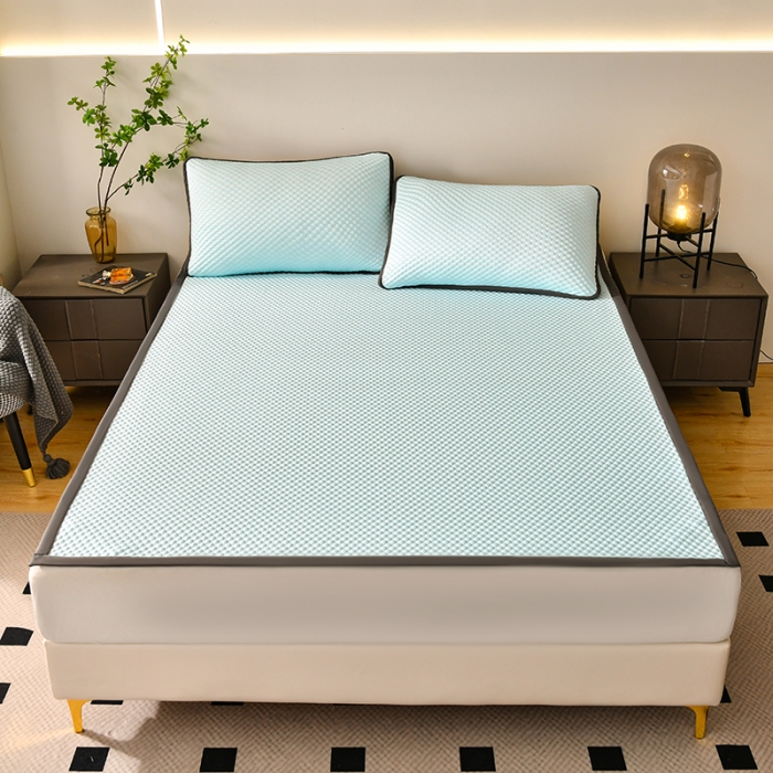 91家纺网 家纺一手货源 找家纺 梦初语 2023新款冰豆豆凉席 水绿