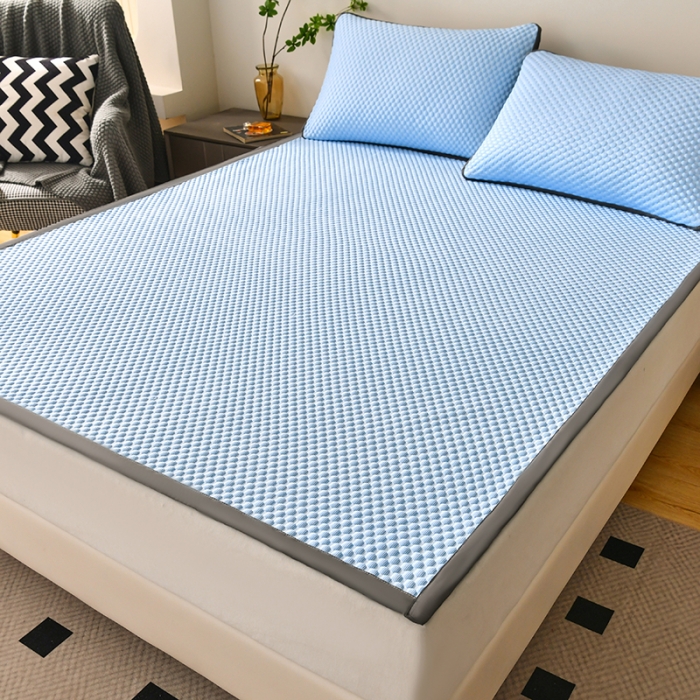 91家纺网 家纺一手货源 找家纺 梦初语 2023新款冰豆豆凉席 天蓝