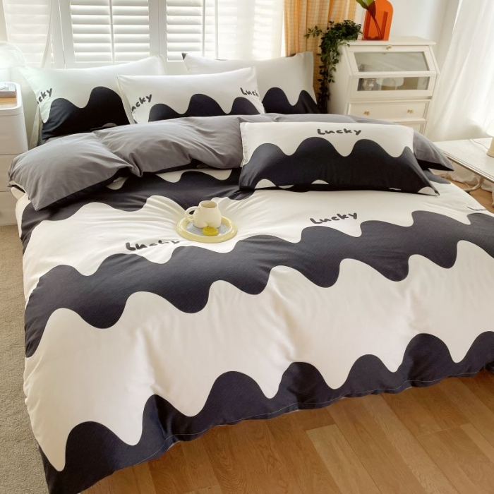 91家纺网 家纺一手货源 找家纺 金鑫汇 2022新款喷气全棉被套1波浪世界