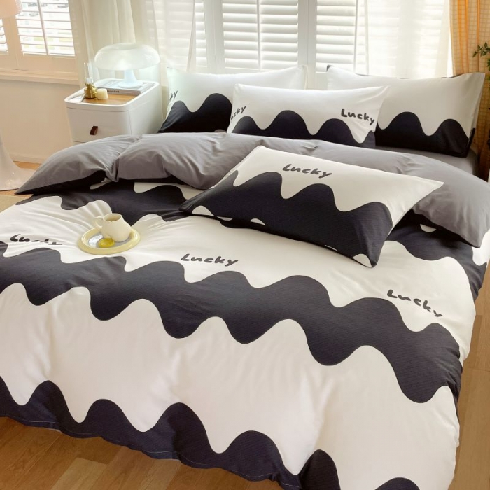 91家纺网 家纺一手货源 找家纺 金鑫汇 2022新款喷气全棉被套1波浪世界