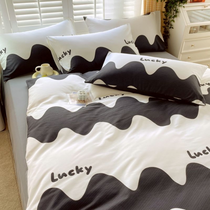 91家纺网 家纺一手货源 找家纺 金鑫汇 2022新款喷气全棉被套1波浪世界