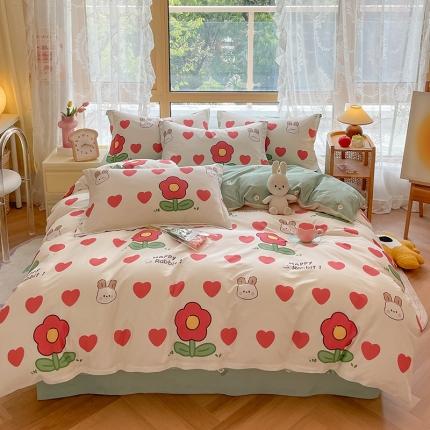 91家纺网 家纺一手货源 找家纺 金鑫汇 2022新款喷气全棉被套初暖