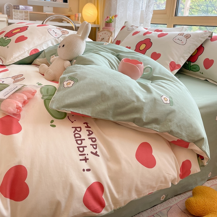 91家纺网 家纺一手货源 找家纺 金鑫汇 2022新款喷气全棉被套初暖