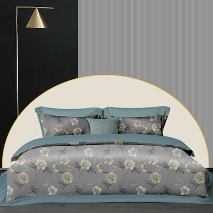 威克凯丽 2023新款全棉活性生态磨毛四件套 贝丽花都