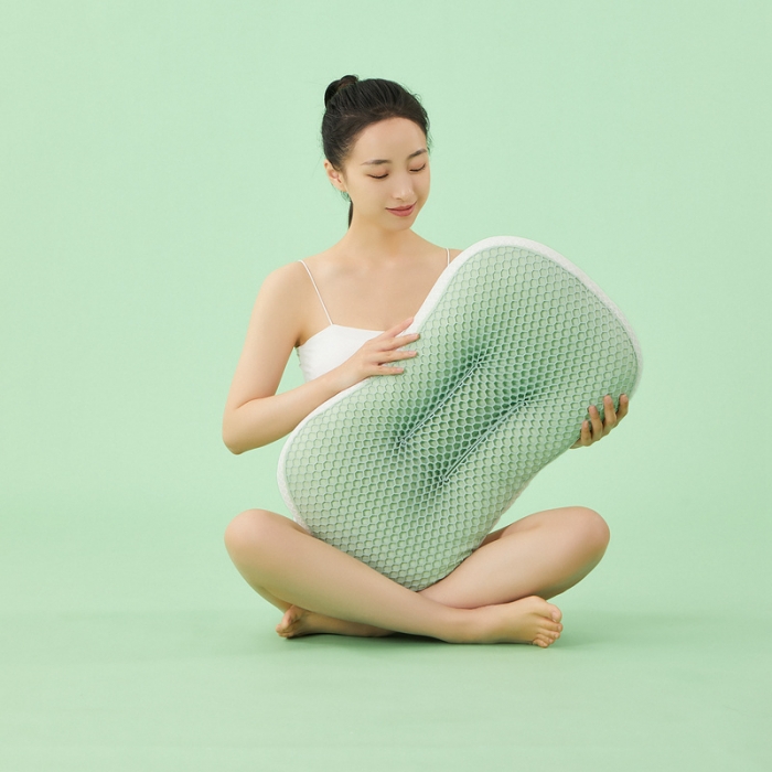 91家纺网 家纺一手货源 找家纺 多点家居 2023新款亲肤透气TPE Q Q枕 绿色（含礼盒）