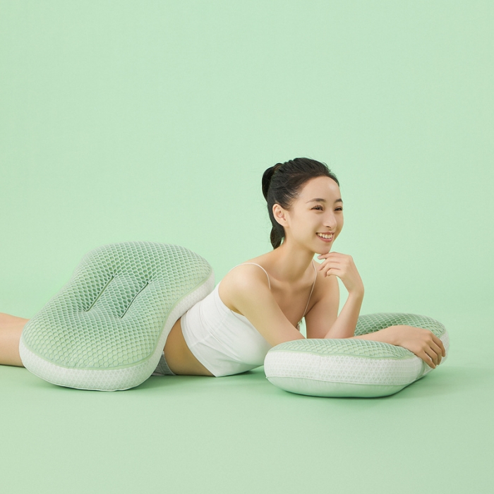 91家纺网 家纺一手货源 找家纺 多点家居 2023新款亲肤透气TPE Q Q枕 绿色（含礼盒）