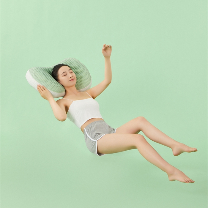 91家纺网 家纺一手货源 找家纺 多点家居 2023新款亲肤透气TPE Q Q枕 绿色（含礼盒）