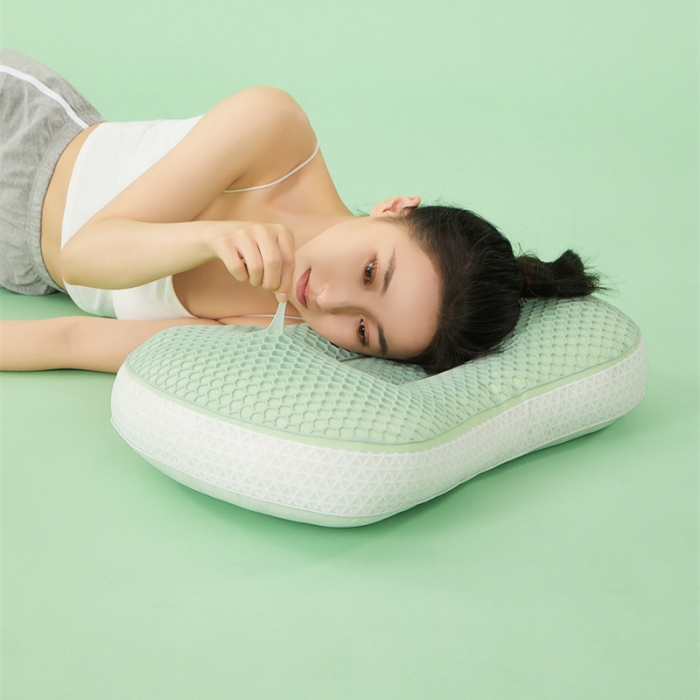 91家纺网 家纺一手货源 找家纺 多点家居 2023新款亲肤透气TPE Q Q枕 绿色（含礼盒）