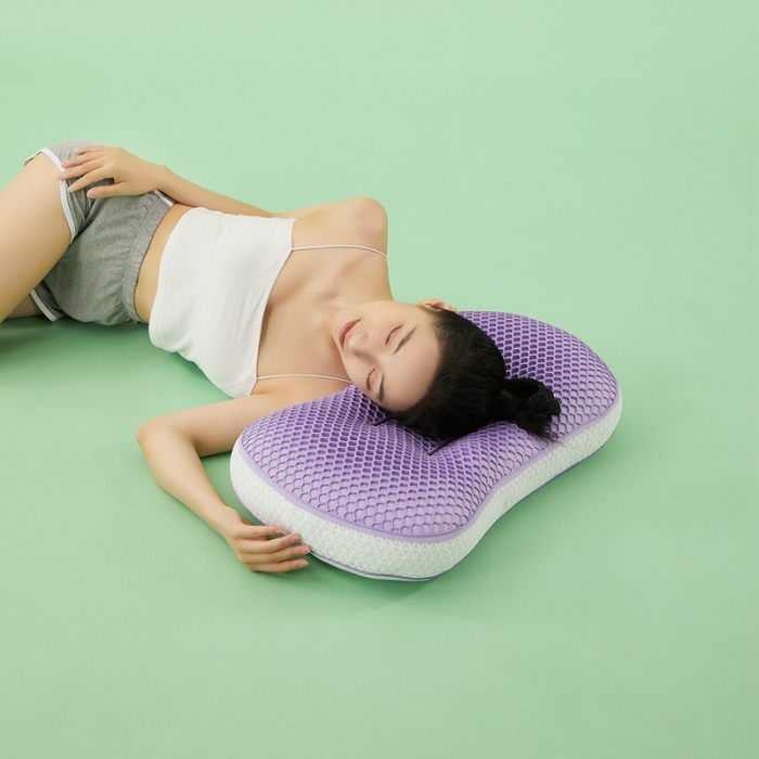 91家纺网 家纺一手货源 找家纺 多点家居 2023新款亲肤透气TPE Q Q枕 紫色（含礼盒）