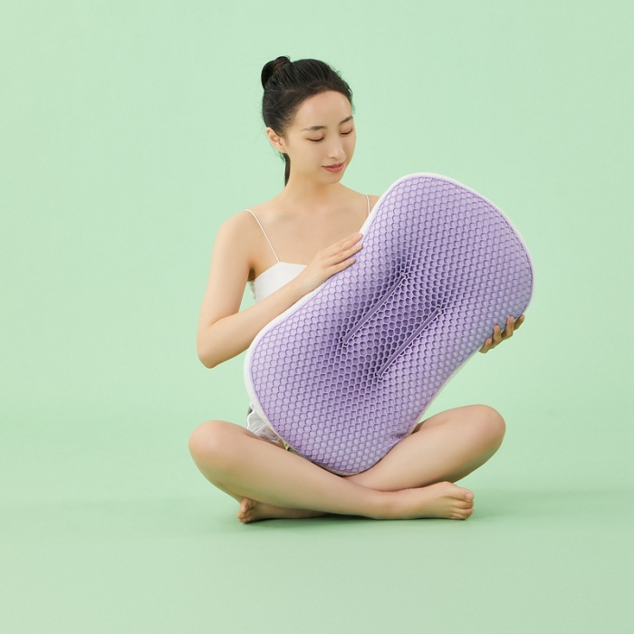 91家纺网 家纺一手货源 找家纺 多点家居 2023新款亲肤透气TPE Q Q枕 紫色（含礼盒）