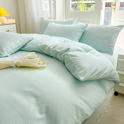 91家纺网 家纺一手货源 找家纺 （总）米粒家纺 2023新款AB版华夫格四件套