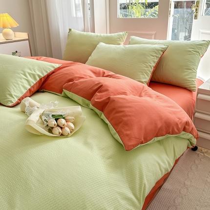 91家纺网 家纺一手货源 找家纺 （总）米粒家纺 2023新款AB版华夫格四件套