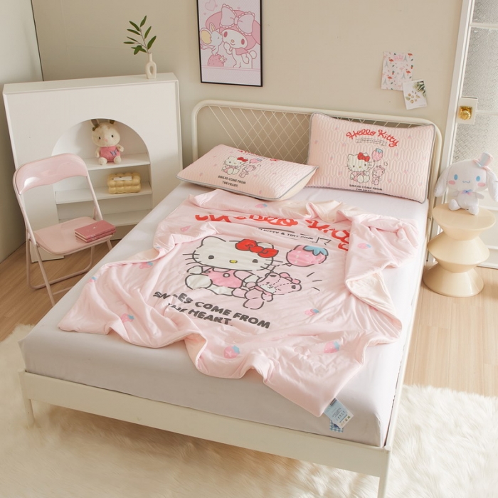 91家纺网 家纺一手货源 找家纺 蘭菲家纺 2023新款三丽欧凉感系列夏被 草莓派