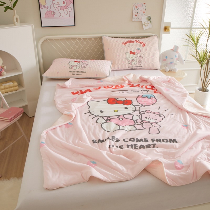 91家纺网 家纺一手货源 找家纺 蘭菲家纺 2023新款三丽欧凉感系列夏被 草莓派