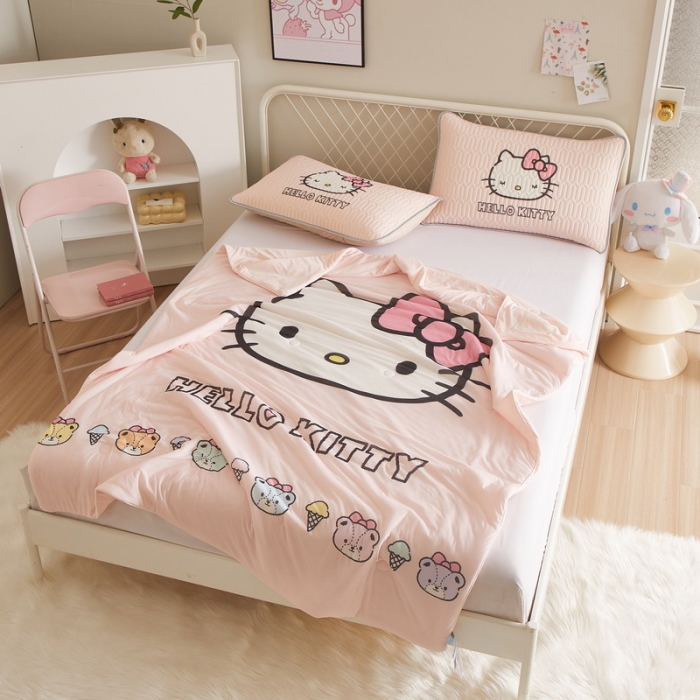 91家纺网 家纺一手货源 找家纺 蘭菲家纺 2023新款三丽欧凉感系列夏被 粉系