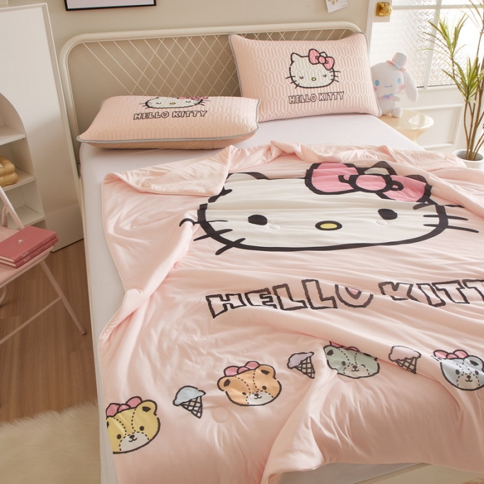 91家纺网 家纺一手货源 找家纺 蘭菲家纺 2023新款三丽欧凉感系列夏被 粉系