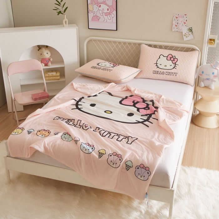 91家纺网 家纺一手货源 找家纺 蘭菲家纺 2023新款三丽欧凉感系列夏被 粉系