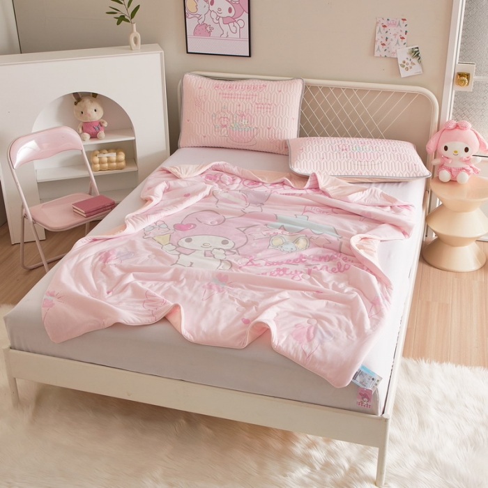 91家纺网 家纺一手货源 找家纺 蘭菲家纺 2023新款三丽欧凉感系列夏被 花园宝宝