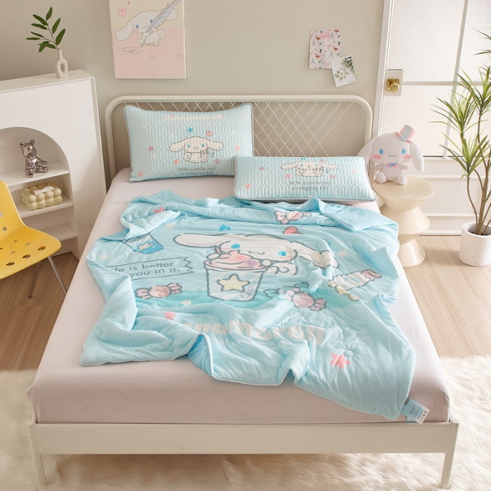 91家纺网 家纺一手货源 找家纺 蘭菲家纺 2023新款三丽欧凉感系列夏被 奶茶