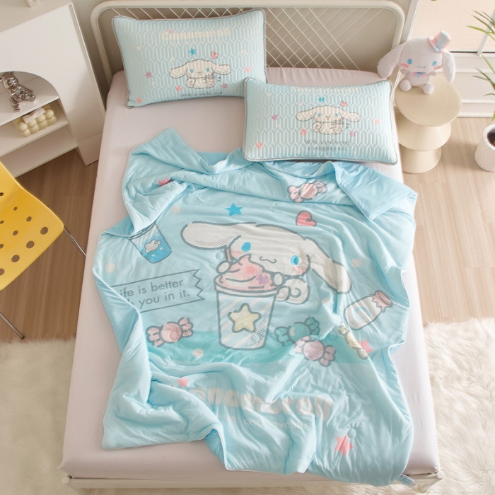 91家纺网 家纺一手货源 找家纺 蘭菲家纺 2023新款三丽欧凉感系列夏被 奶茶