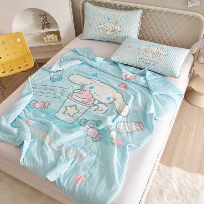 91家纺网 家纺一手货源 找家纺 蘭菲家纺 2023新款三丽欧凉感系列夏被 奶茶