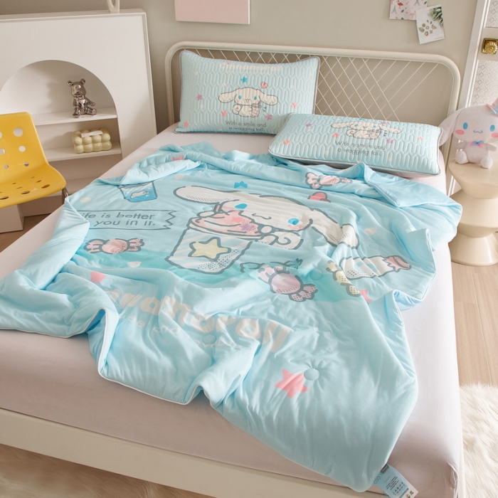 91家纺网 家纺一手货源 找家纺 蘭菲家纺 2023新款三丽欧凉感系列夏被 奶茶