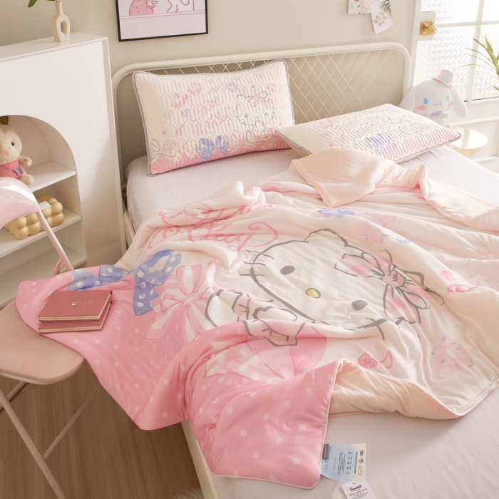 91家纺网 家纺一手货源 找家纺 蘭菲家纺 2023新款三丽欧凉感系列夏被 炫彩KT