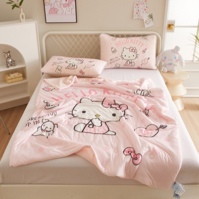 91家纺网 家纺一手货源 找家纺 蘭菲家纺 2023新款三丽欧凉感系列夏被 甜心KT