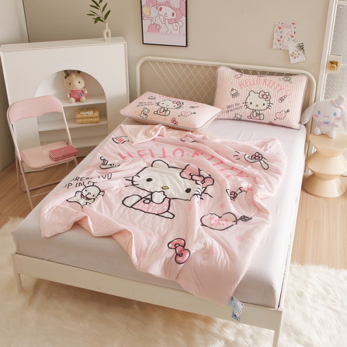 91家纺网 家纺一手货源 找家纺 蘭菲家纺 2023新款三丽欧凉感系列夏被 甜心KT