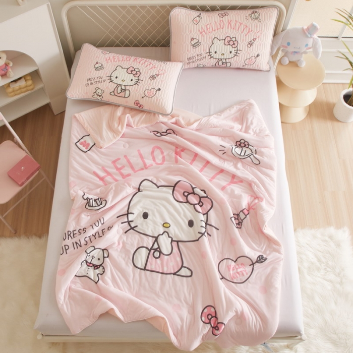 91家纺网 家纺一手货源 找家纺 蘭菲家纺 2023新款三丽欧凉感系列夏被 甜心KT