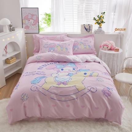 91家纺网 家纺一手货源 找家纺 （总）蘭菲家纺 2023新款全棉大版卡通四件套