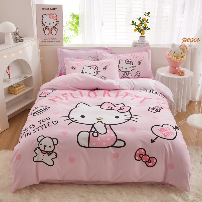 91家纺网 家纺一手货源 找家纺 （总）蘭菲家纺 2023新款全棉大版卡通四件套