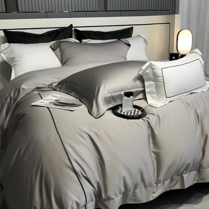 91家纺网 家纺一手货源 找家纺 （总）佳汐蓝 2023新款120支丝绸缎四件套--路亚系列