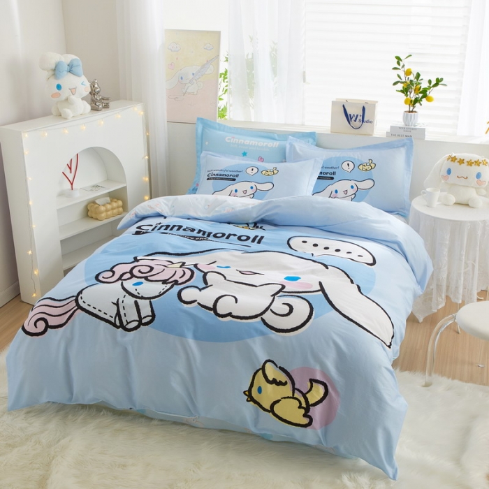 91家纺网 家纺一手货源 找家纺 蘭菲家纺 2023新款全棉大版卡通四件套 布丁