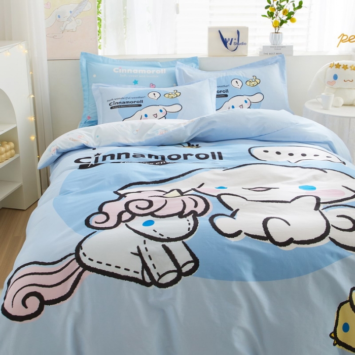 91家纺网 家纺一手货源 找家纺 蘭菲家纺 2023新款全棉大版卡通四件套 布丁