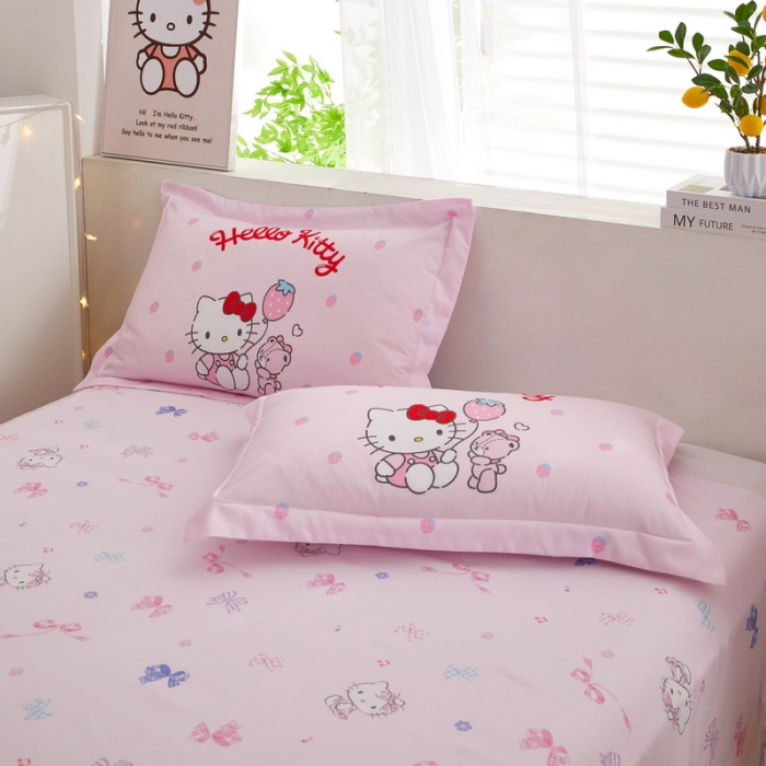 91家纺网 家纺一手货源 找家纺 蘭菲家纺 2023新款全棉大版卡通四件套 草莓派