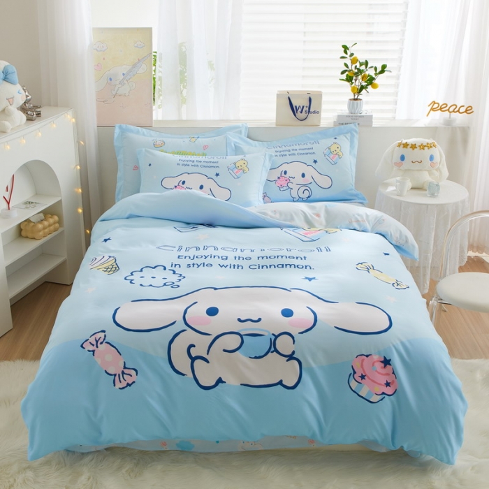 91家纺网 家纺一手货源 找家纺 蘭菲家纺 2023新款全棉大版卡通四件套 吃货