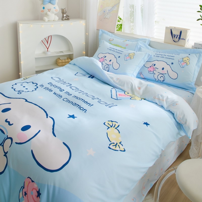 91家纺网 家纺一手货源 找家纺 蘭菲家纺 2023新款全棉大版卡通四件套 吃货