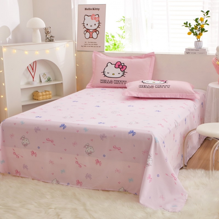 91家纺网 家纺一手货源 找家纺 蘭菲家纺 2023新款全棉大版卡通四件套 粉系