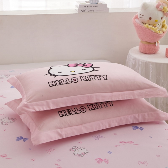 91家纺网 家纺一手货源 找家纺 蘭菲家纺 2023新款全棉大版卡通四件套 粉系