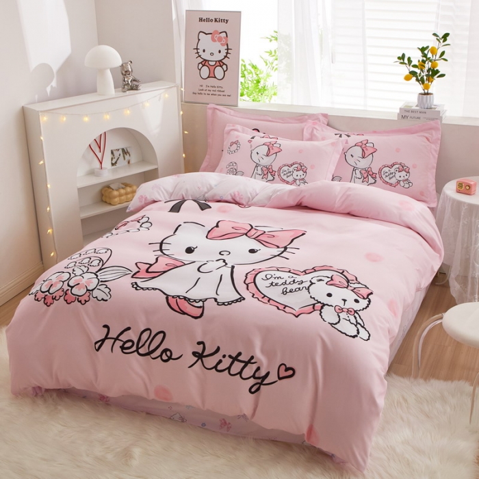 91家纺网 家纺一手货源 找家纺 蘭菲家纺 2023新款全棉大版卡通四件套 公主