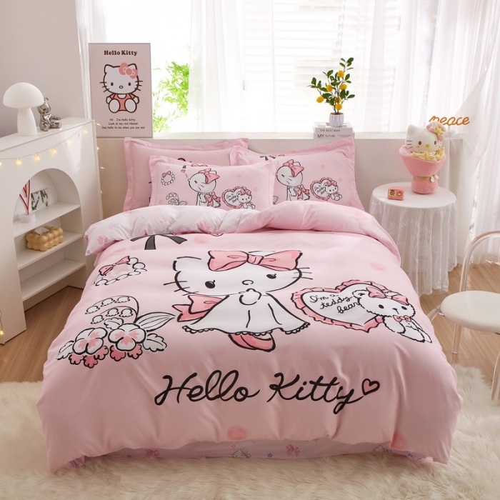 91家纺网 家纺一手货源 找家纺 蘭菲家纺 2023新款全棉大版卡通四件套 公主